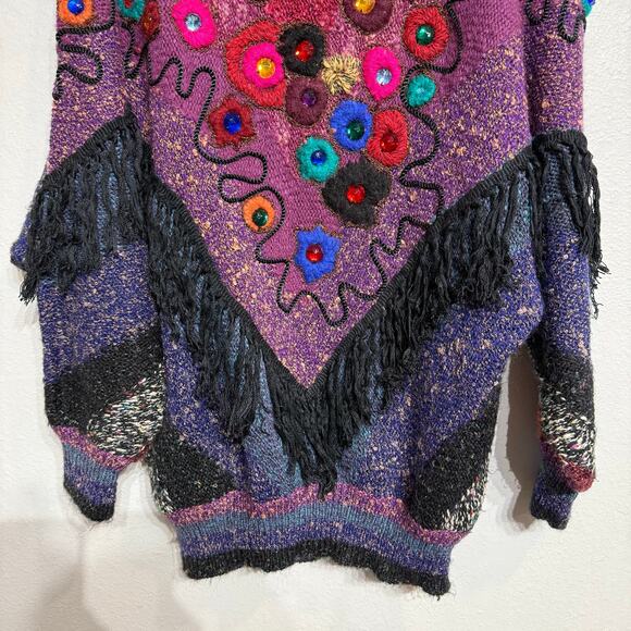 Mariea Kim Purple Oversized Vintage Sweater Sz M - Picture 4 of 11